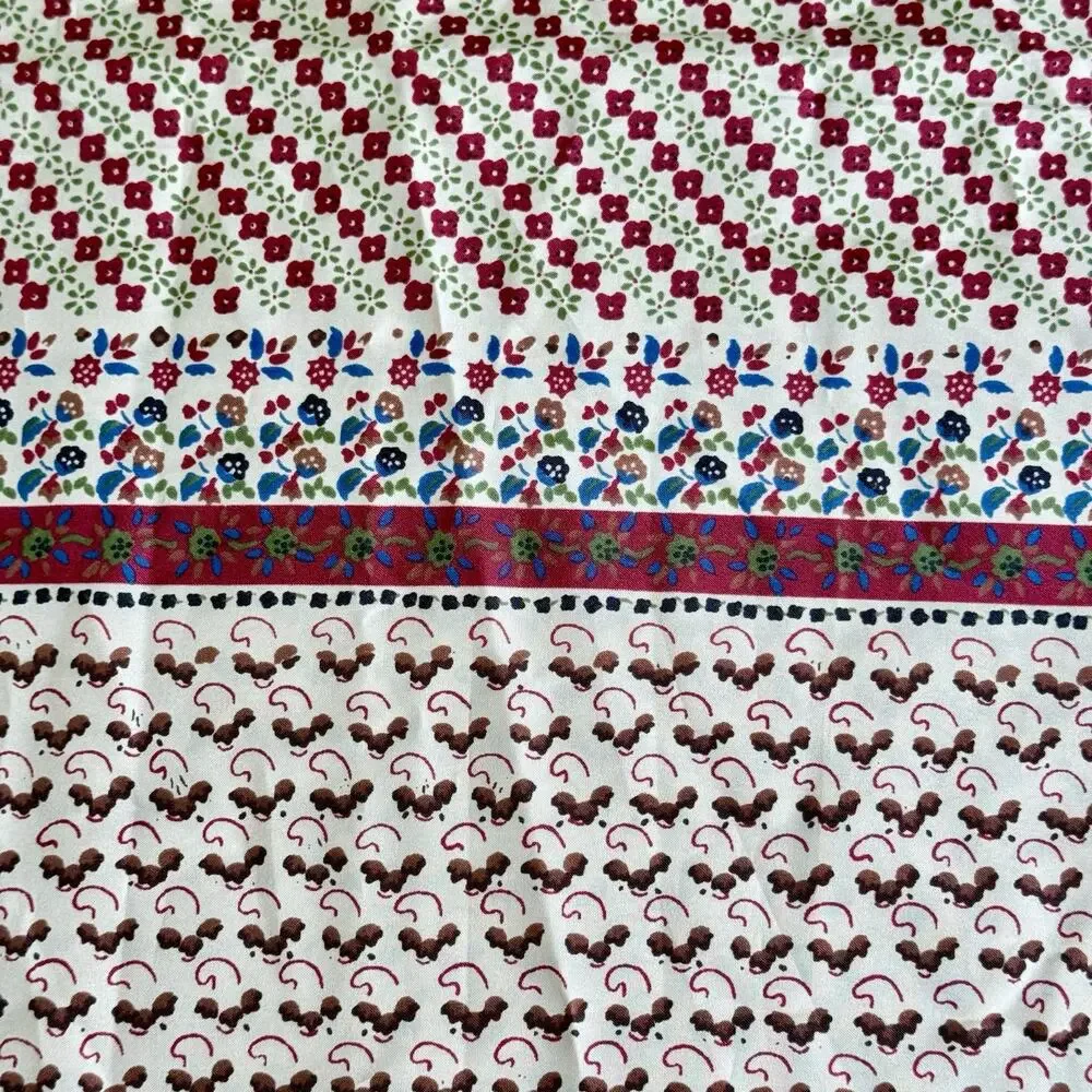 VTG Lauratex Textile Corp 4.3 Yards x 1.64 Yards Polyester Fabric Floral Tan
